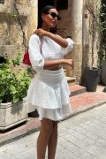 Crop Bluz Ve Kat Kat Etekli Takım 10207 resmi